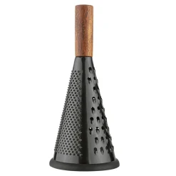 Online Tarka kuchenna stożkowa z drewnianą rączką czarna 12x27,5 cm