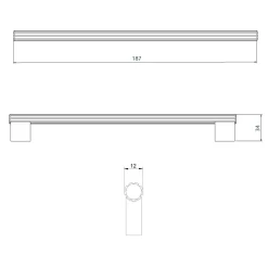 inny Uchwyty Standardowe^Uchwyt złoty długi PORTOSTRIPES 18,7 cm
