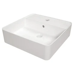 Hot Deante Umywalka ceramiczna nablatowa biała SQUERE 42 cm