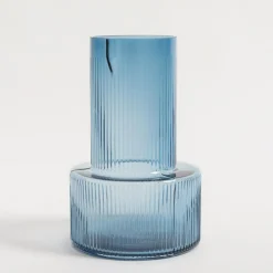 Wazony^Wazon szklany niebieski 25 cm