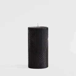 Best inny Świeca walec boho czarna 6,5x14 cm