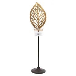 Świecznik metalowy LIŚĆ na 1 tealighta 45 cm