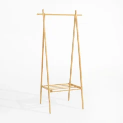 Outlet inny Wieszak z półką bambusowy 146 cm