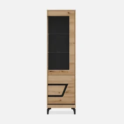 Online Furni Home Witryna z czarnym dekorem KRIS prawa