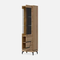 Online Furni Home Witryna z czarnym dekorem KRIS prawa