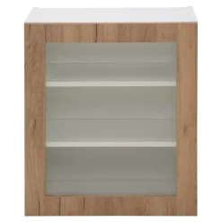 Sale Witryna z oświetleniem BASIC PLUS BP/G60W/WL dąb craft złoty