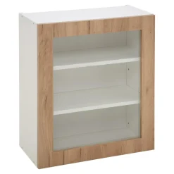 Sale Witryna z oświetleniem BASIC PLUS BP/G60W/WL dąb craft złoty