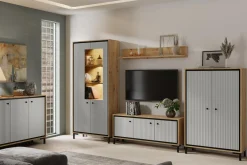 Clearance Witryna z oświetleniem PARII szara