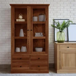 Outlet inny Witryna z szufladami z litego drewna STELLA dąb koniakowy
