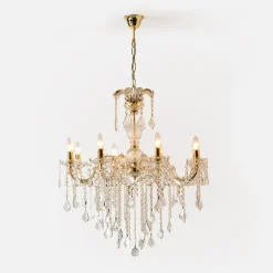 Clearance Zumaline Żyrandol świecznikowy retro złoty CHATEAU 70 cm