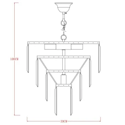 Zumaline Żyrandole|Lampy Wiszące^Żyrandol złoty AMEDEO 39 cm