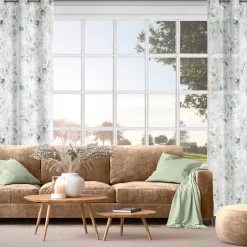 Sale Eurofirany Zasłona na przelotkach biało-niebieska SENA 145x250 cm