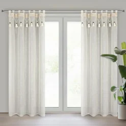 Outlet Eurofirany Zasłona na szelkach naturalna GRETA 135x250 cm