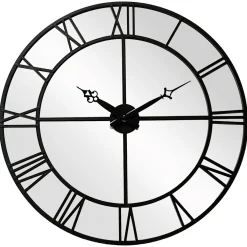 Online Zegar ścienny z lustrem czarny 46 cm