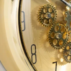 inny Zegary^Zegar na ścianę z podwójnym mechanizmem złoty 35 cm