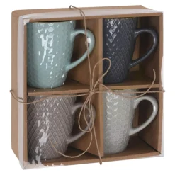 Sale Zestaw 4 kubków ceramicznych 300 ml