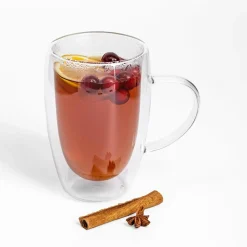 Discount inny Zestaw 2 szklanek termicznych z podwójną ścianką z uchem 400 ml