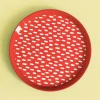 Hot inny Zestaw 4 talerzy plastikowych czerwony, 21 cm