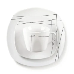 Sale Zestaw obiadowo-kawowy z porcelany ETHEL, 30 el.