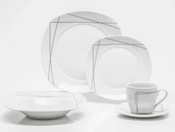Sale Zestaw obiadowo-kawowy z porcelany ETHEL, 30 el.
