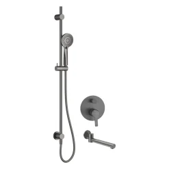 Discount Deante Zestaw prysznicowy podtynkowy z wylewką wannową NAC D9QA titanium ARNIKA