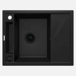 Deante Zlewozmywak granitowy 1-komorowy MAGNETIC ZRM N11A czarny mat