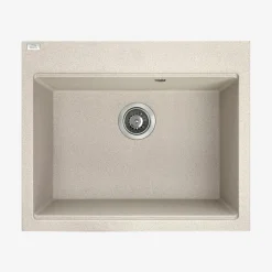 inny Zlewozmywaki^Zlewozmywak jednokomorowy LAVEO NOX 60x50 cm beżowy granitowy